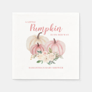 Elegante Roze Kleine Pompoen Meisje Baby Shower  Servet