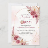 Elegante Roze Kleine Pompoen Tweeling Meisje 1e Ve Kaart (Voorkant)