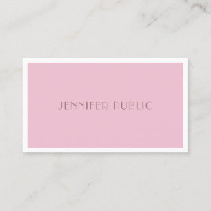 Elegante roze kleur modern minimalistisch ontwerp visitekaartje