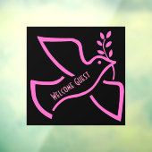 Elegante roze kleurrijke vogel welkomstbord afbeel raamsticker (Vel 3)