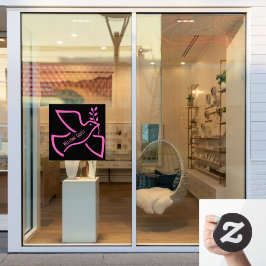 Elegante roze kleurrijke vogel welkomstbord afbeel raamsticker