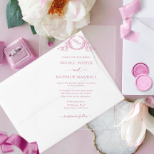 Elegante Roze Koninklijke Kroon Krans Monogram