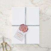 Elegante Roze Koraal Bloemen Huwelijk Bedankt Cadeaulabel (Met Touw)