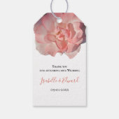 Elegante Roze Koraal Bloemen Huwelijk Bedankt Cadeaulabel (Achterkant)
