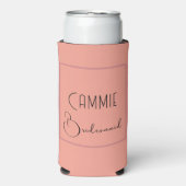 Elegante Roze Koraal Glamping Afscheidsceremonie v Seltzer Blikjeskoeler (Seltzer Voorkant)
