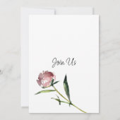 Elegante roze koraal pioen bloemenzomer bruiloft kaart (Achterkant)