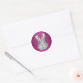 Elegante roze korsetstickers ronde sticker (Envelop)