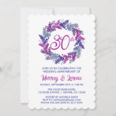 Elegante Roze Krans 30ste bruiloft Jubileum Kaart (Voorkant)