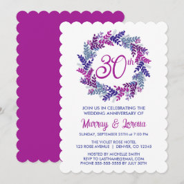 Elegante Roze Krans 30ste bruiloft Jubileum Kaart