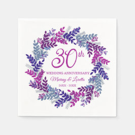 Elegante Roze Krans 30ste bruiloft Jubileum Servet