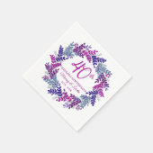 Elegante Roze Krans 40ste bruiloft Jubileum Servet (Hoek)