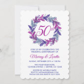 Elegante Roze Krans 50ste bruiloft Jubileum Kaart (Voorkant)