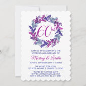 Elegante Roze Krans 60ste bruiloft Jubileum Kaart (Voorkant)