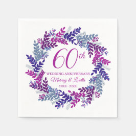 Elegante Roze Krans 60ste Verjaardagsfeest Servett Servet
