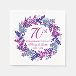 Elegante Roze Krans 70ste Verjaardagsfeest Servett Servet