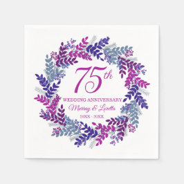 Elegante Roze Krans 75e Jubileum Servet