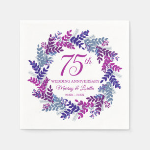Elegante Roze Krans 75e Jubileum Servet