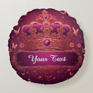Elegante Roze Kroon Met Gouden Accenten Rond Kussen