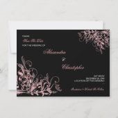Elegante Roze Krullen Save the Date Aankondiging (Achterkant)