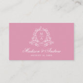 Elegante Roze Kwarts Kam Wedding Website QR Code Informatiekaartje (Achterkant)