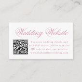Elegante Roze Kwarts Kam Wedding Website QR Code Informatiekaartje (Voorkant)