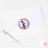 Elegante Roze Lady Golfer Ronde Sticker (Envelop)
