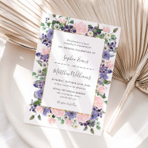 Elegante Roze & Lavendel Bloemige Gouden Bruiloft