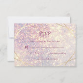 Elegante roze lavendel glitter sparkle bruiloft RSVP kaartje (Voorkant)