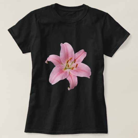Elegante Roze Lelie Bloem T-shirt (Design voorkant)