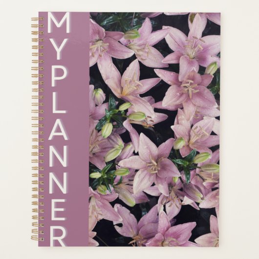 Elegante Roze Lelie "Mijn Planner" Planner (Voorkant)
