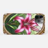 Elegante roze leliebloem Case-Mate iPhone case (Achterkant (horizontaal))