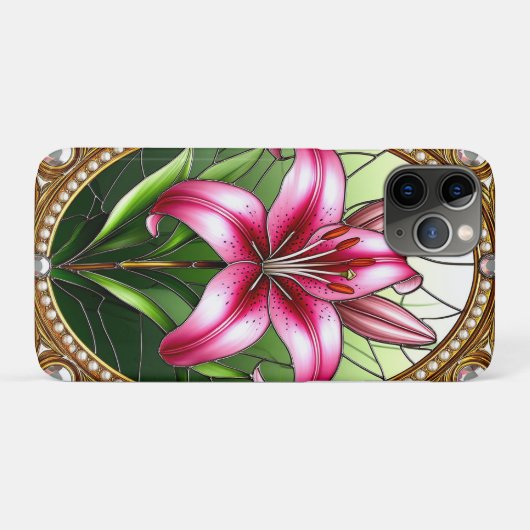 Elegante roze leliebloem Case-Mate iPhone case (Achterkant (horizontaal))