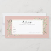 Elegante Roze Lentebladeren Cadeaubon (Voorkant)