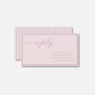 Elegante roze lijnen bruiloft informatiekaartje