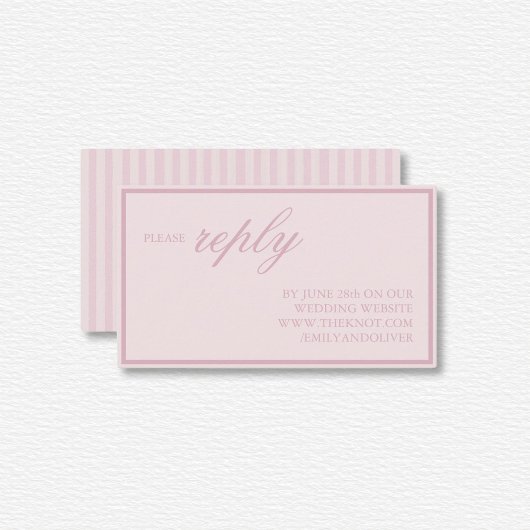 Elegante roze lijnen bruiloft informatiekaartje