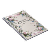 Elegante Roze Lint Bloemen Bijbel Studienotities Notitieboek (Rechterzijde)