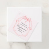 Elegante roze lint boog bevestiging partij bedankjes labels (In situ)