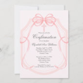 Elegante roze lint boog meisje bevestiging kaart (Voorkant)