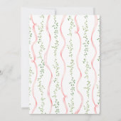 Elegante Roze Lint Groene Foto Geboorte Aankondiging (Achterkant)