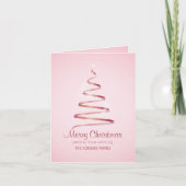Elegante roze lint kerstboom  kaart (Voorkant)