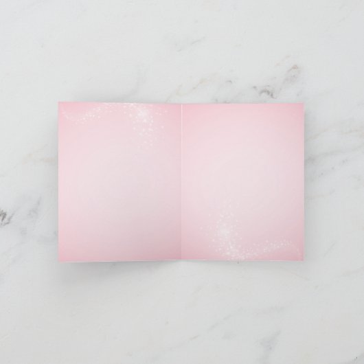 Elegante roze lint kerstboom  kaart (Binnen)