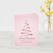 Elegante roze lint kerstboom  kaart (Gele Bloem)