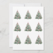 Elegante Roze Lint Kerstboom Kaart (Achterkant)