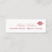 Elegante roze lippen profiel kaart voor make-up ar mini visitekaartje (Voorkant)