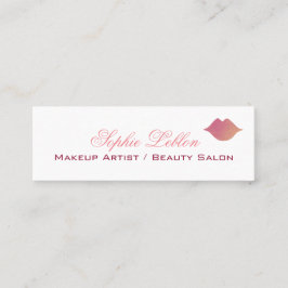 Elegante roze lippen profiel kaart voor make-up ar mini visitekaartje