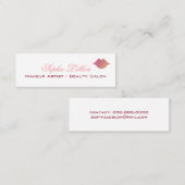 Elegante roze lippen profiel kaart voor make-up ar mini visitekaartje (Voorkant / Achterkant)