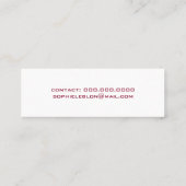 Elegante roze lippen profiel kaart voor make-up ar mini visitekaartje (Achterkant)