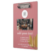 Elegante Roze Logo Klembord met Aangepaste Tekst (Links)