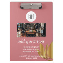 Elegante Roze Logo Klembord met Aangepaste Tekst