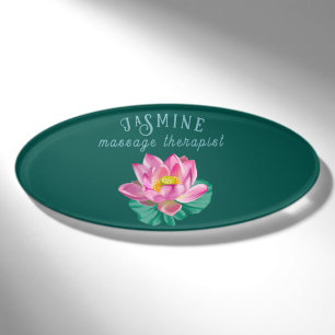 Elegante roze lotus Salon, massagetherapeut Naambadge